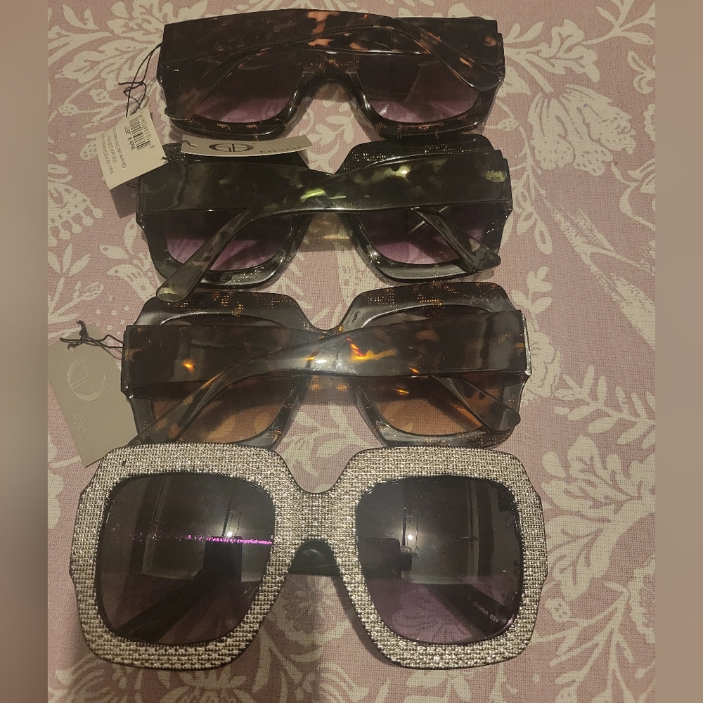 Stylish Women's Sunglasses Bundle - Black, Brown, Silver